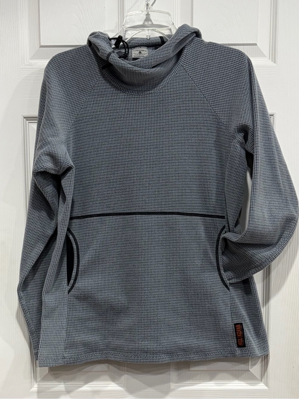 Melanzana Women’s Large Micro Grid Hoodie Grey GUD Microgrid Hoody Jacket